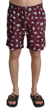Dolce & Gabbana Maroon Hats Print Beachwear Shorts Swimwear -   -  Dolce & Gabbana.